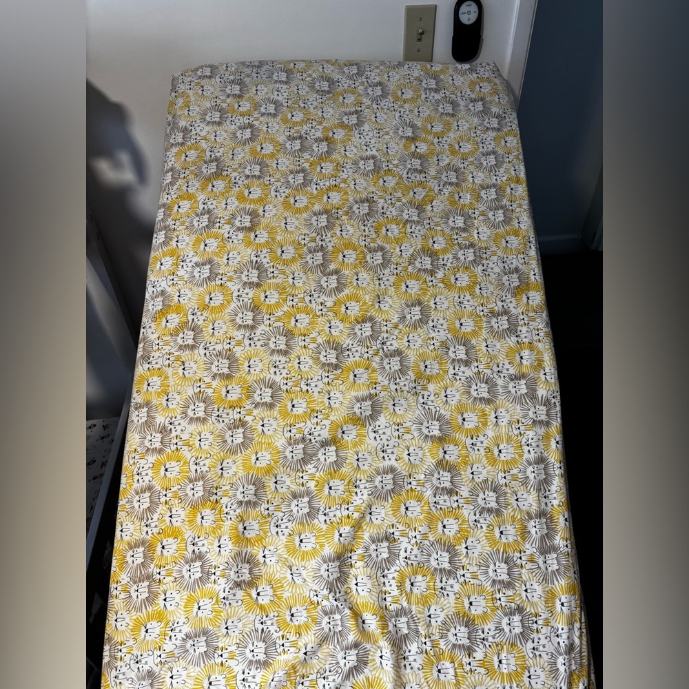 Pottery Barn cotton lion crib sheet
